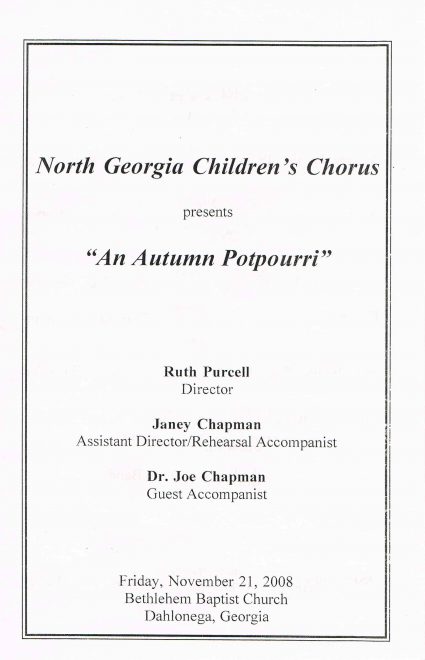Fall 2008 program front